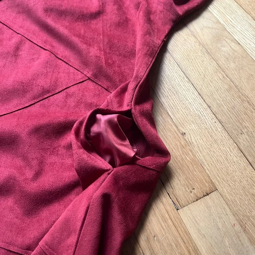 Soft Surroundings Size M Orange Burnt Sienna Felicity Faux Suede Tunic Top - Picture 11 of 13